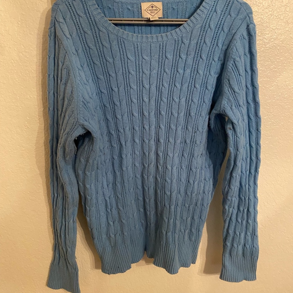 St. John's Bay Light Blue Cable Knit Sweater